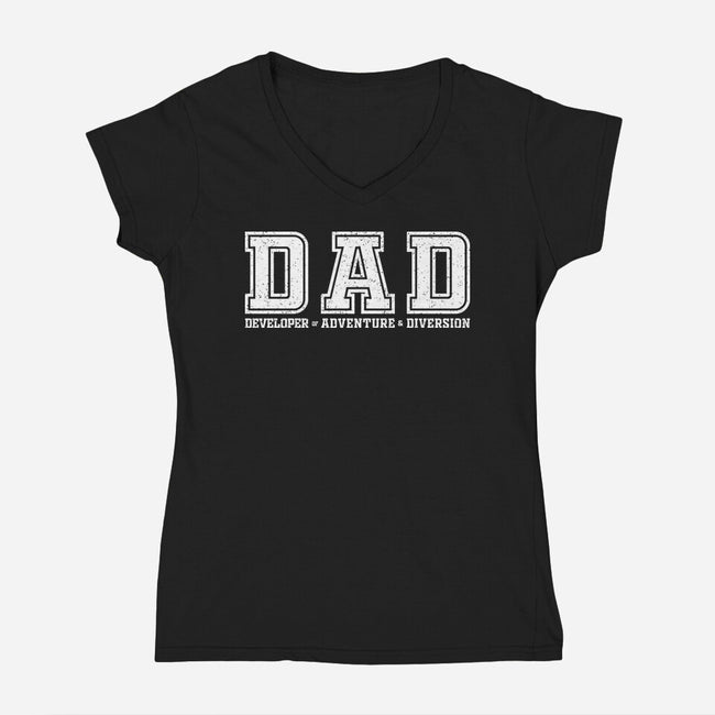 Developer Of Adventure And Diversion-Womens-V-Neck-Tee-NMdesign