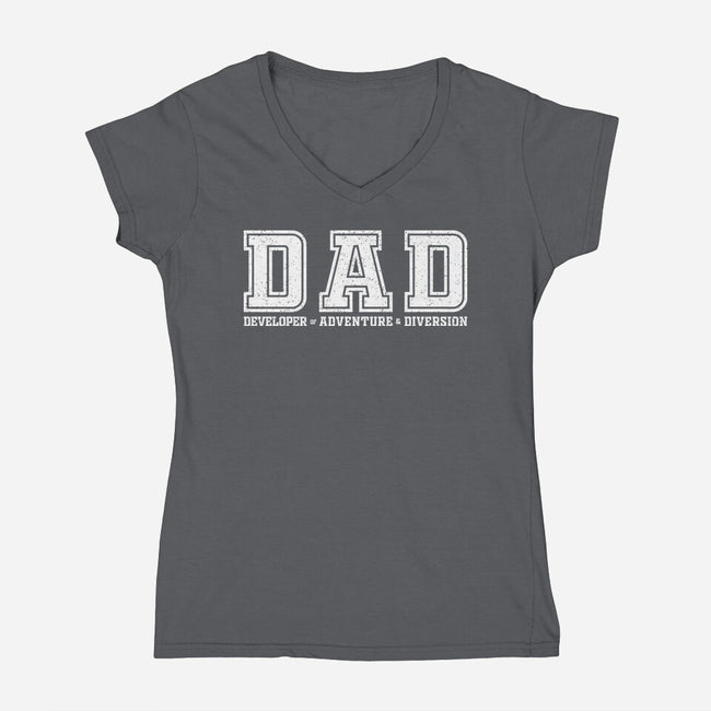 Developer Of Adventure And Diversion-Womens-V-Neck-Tee-NMdesign