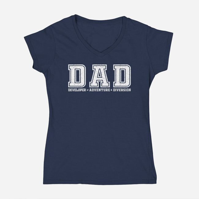 Developer Of Adventure And Diversion-Womens-V-Neck-Tee-NMdesign