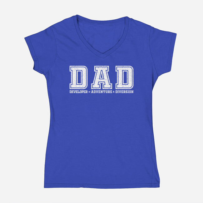 Developer Of Adventure And Diversion-Womens-V-Neck-Tee-NMdesign