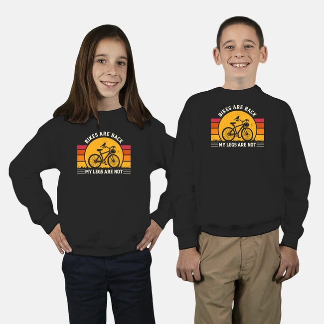 Bikes Are Back Vintage Cycling-Youth-Crew Neck-Sweatshirt-sachpica