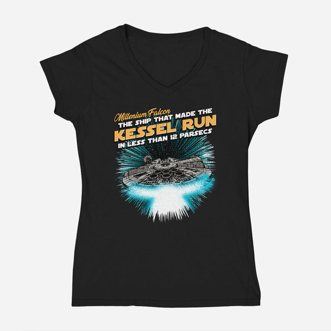 Kessel Run-Womens-V-Neck-Tee-Tronyx79
