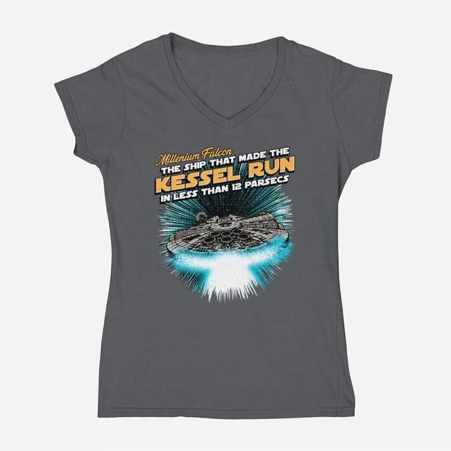 Kessel Run-Womens-V-Neck-Tee-Tronyx79