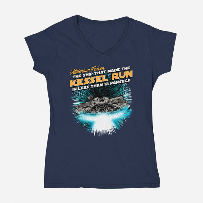 Kessel Run-Womens-V-Neck-Tee-Tronyx79
