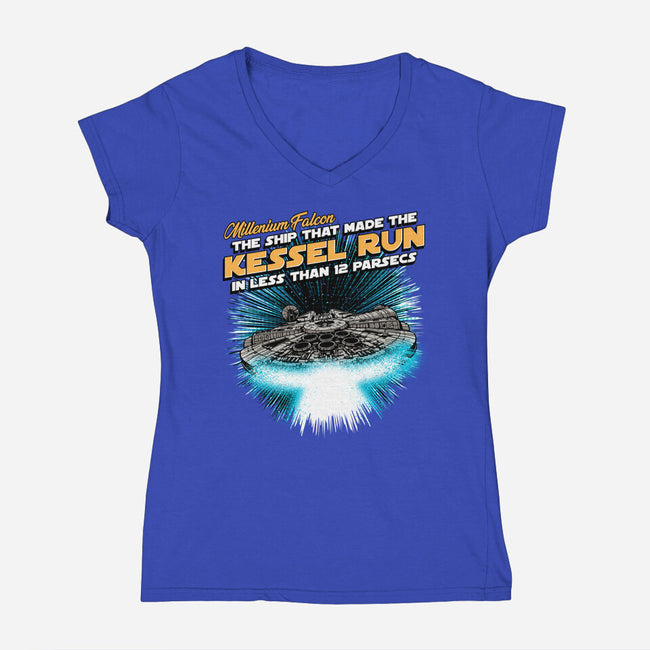 Kessel Run-Womens-V-Neck-Tee-Tronyx79