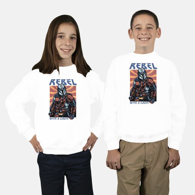 Rebel With A Cause-Youth-Crew Neck-Sweatshirt-glitchygorilla