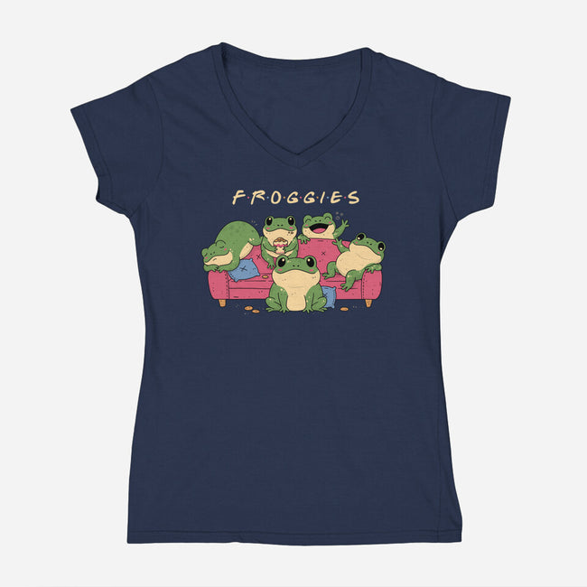Froggies-Womens-V-Neck-Tee-GODZILLARGE