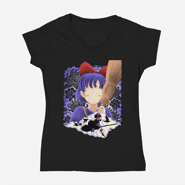 Young Witch Spirit-Womens-V-Neck-Tee-rmatix