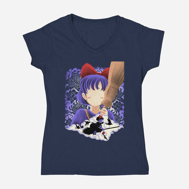 Young Witch Spirit-Womens-V-Neck-Tee-rmatix