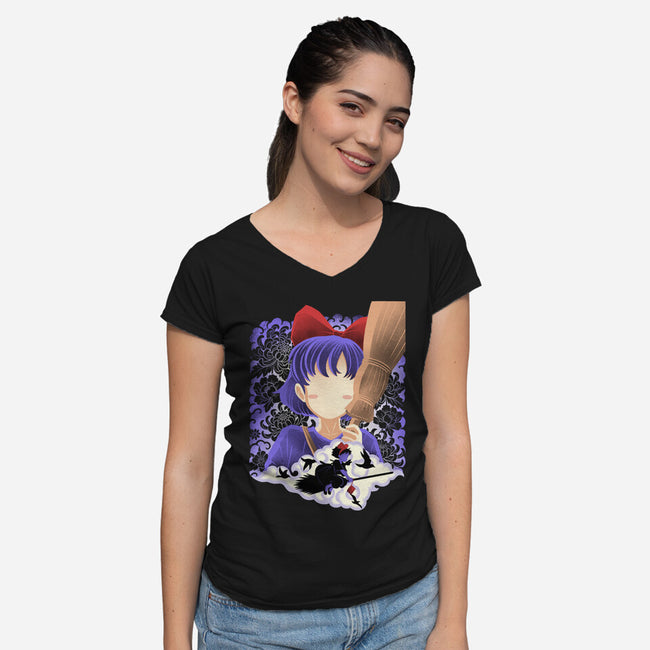 Young Witch Spirit-Womens-V-Neck-Tee-rmatix