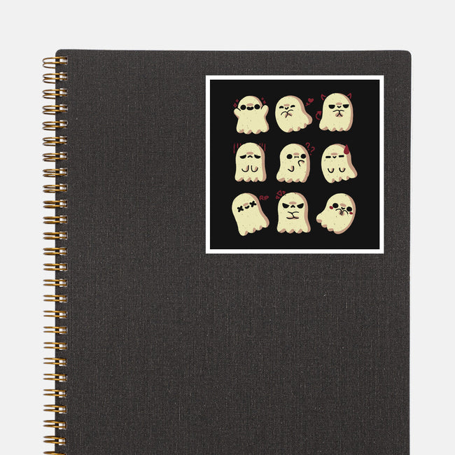 Cute Ghost Emotions-None-Glossy-Sticker-xMorfina