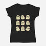 Cute Ghost Emotions-Womens-V-Neck-Tee-xMorfina