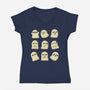 Cute Ghost Emotions-Womens-V-Neck-Tee-xMorfina