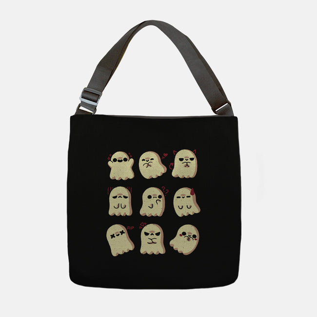 Cute Ghost Emotions-None-Adjustable Tote-Bag-xMorfina