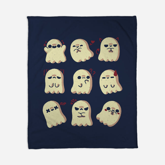 Cute Ghost Emotions-None-Fleece-Blanket-xMorfina