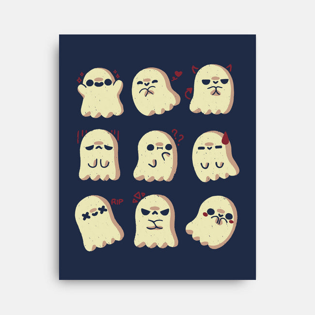 Cute Ghost Emotions-None-Stretched-Canvas-xMorfina