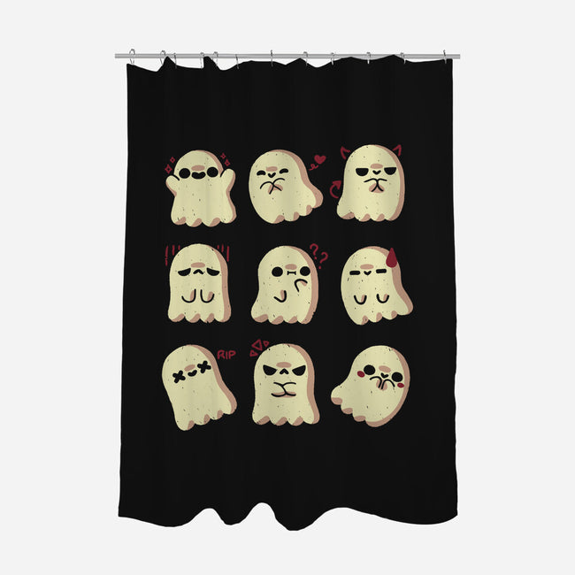 Cute Ghost Emotions-None-Polyester-Shower Curtain-xMorfina