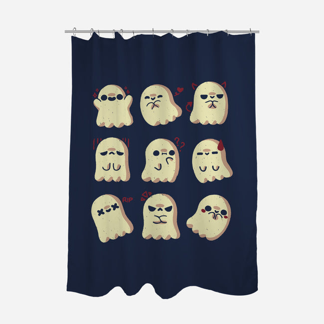 Cute Ghost Emotions-None-Polyester-Shower Curtain-xMorfina