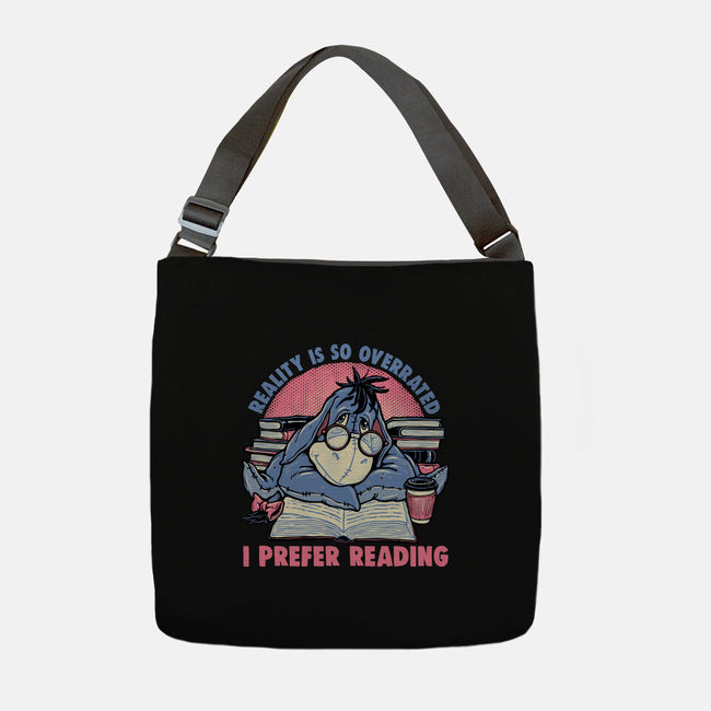 I Prefer Reading-None-Adjustable Tote-Bag-glitchygorilla