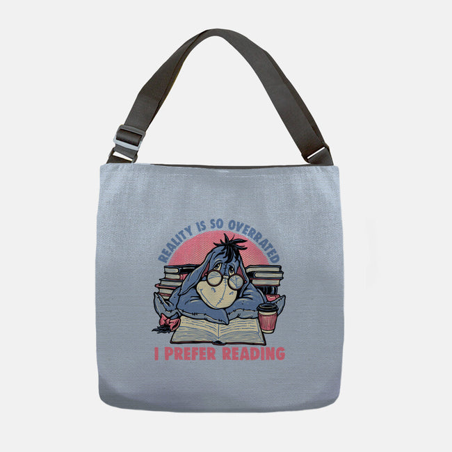 I Prefer Reading-None-Adjustable Tote-Bag-glitchygorilla