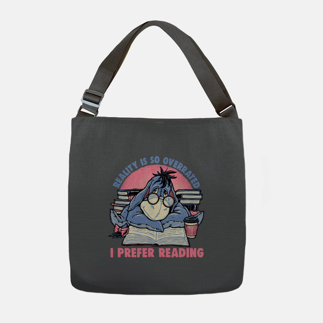 I Prefer Reading-None-Adjustable Tote-Bag-glitchygorilla