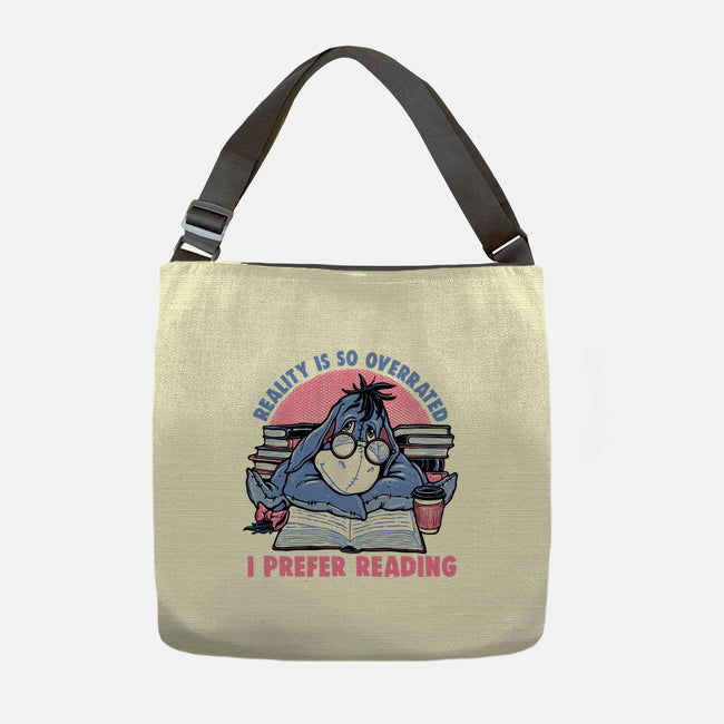 I Prefer Reading-None-Adjustable Tote-Bag-glitchygorilla