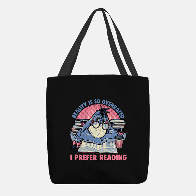 I Prefer Reading-None-Basic Tote-Bag-glitchygorilla
