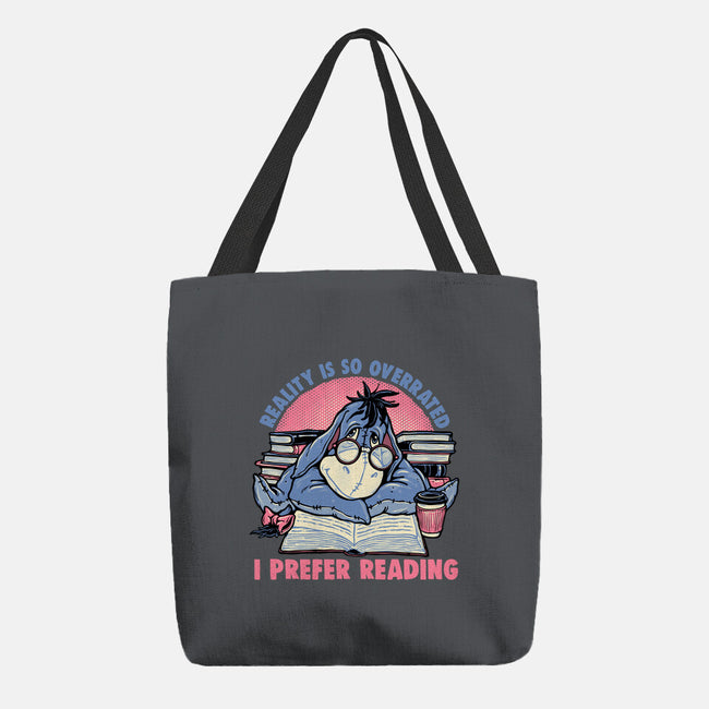 I Prefer Reading-None-Basic Tote-Bag-glitchygorilla