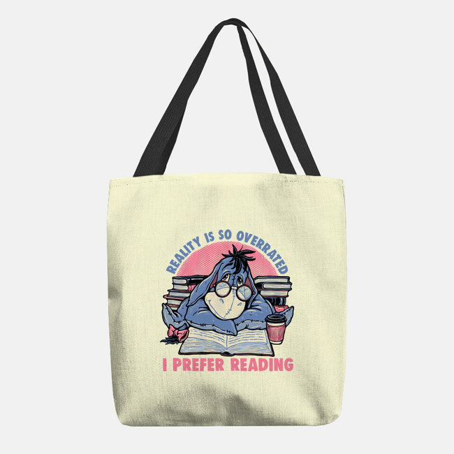 I Prefer Reading-None-Basic Tote-Bag-glitchygorilla