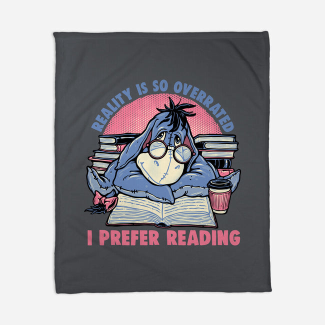 I Prefer Reading-None-Fleece-Blanket-glitchygorilla