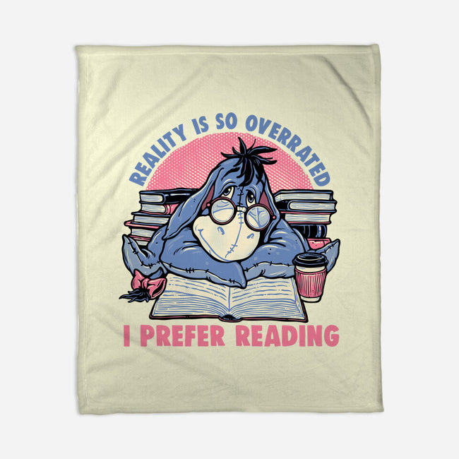 I Prefer Reading-None-Fleece-Blanket-glitchygorilla