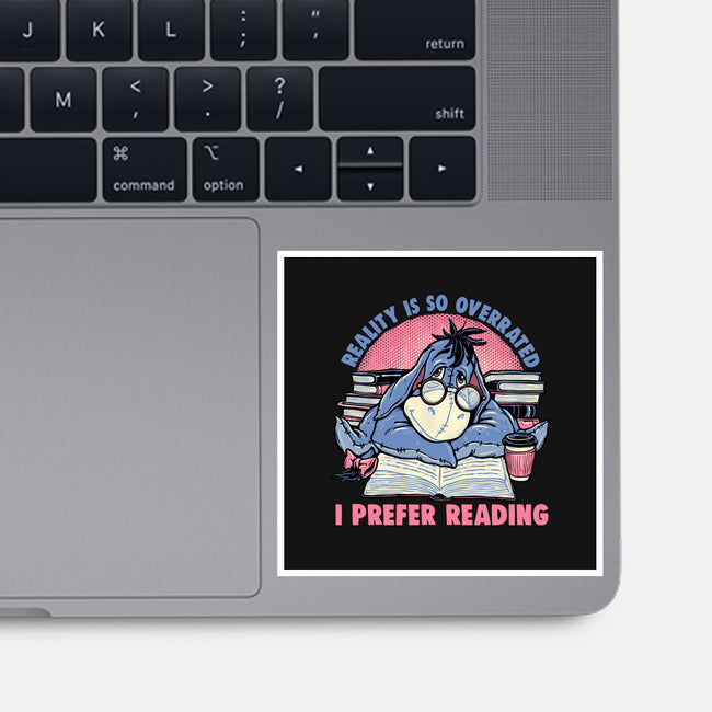 I Prefer Reading-None-Glossy-Sticker-glitchygorilla