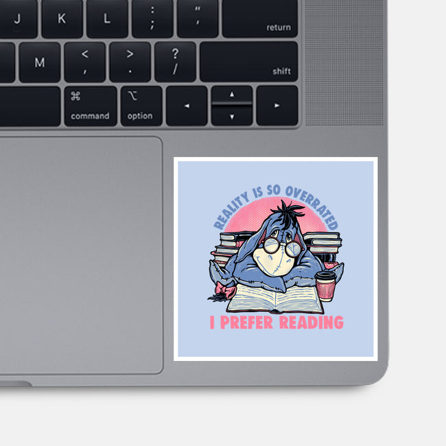 I Prefer Reading-None-Glossy-Sticker-glitchygorilla