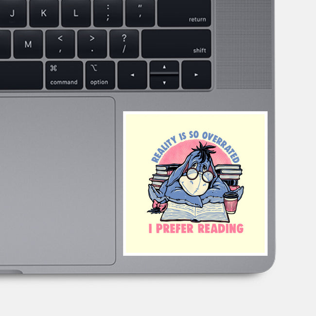 I Prefer Reading-None-Glossy-Sticker-glitchygorilla