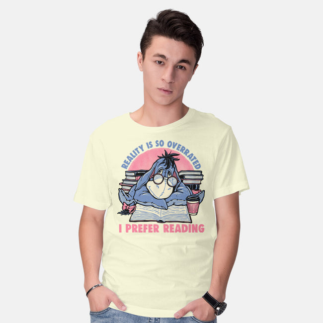 I Prefer Reading-Mens-Basic-Tee-glitchygorilla