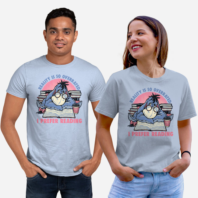 I Prefer Reading-Unisex-Basic-Tee-glitchygorilla