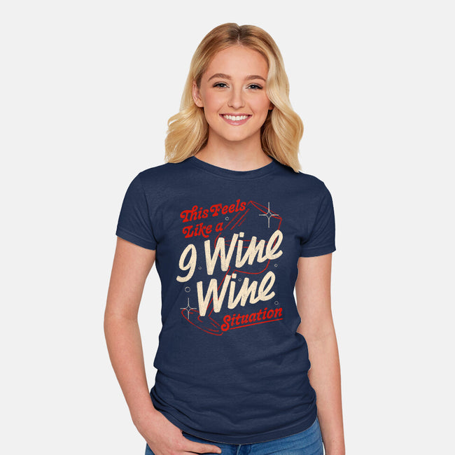 9 Wine Wine Situation-Womens-Fitted-Tee-koalastudio
