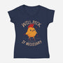 Will Peck If Necessary-Womens-V-Neck-Tee-koalastudio