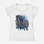 Sif And Artorias-Womens-V-Neck-Tee-nickzzarto