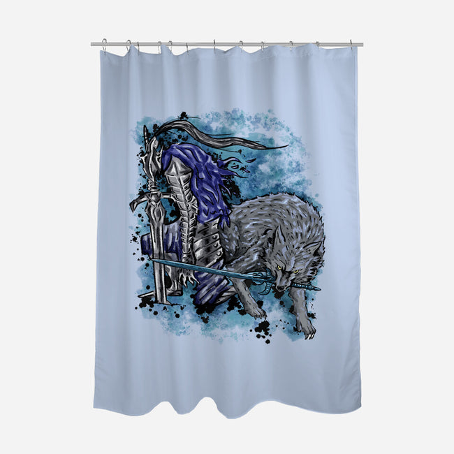 Sif And Artorias-None-Polyester-Shower Curtain-nickzzarto