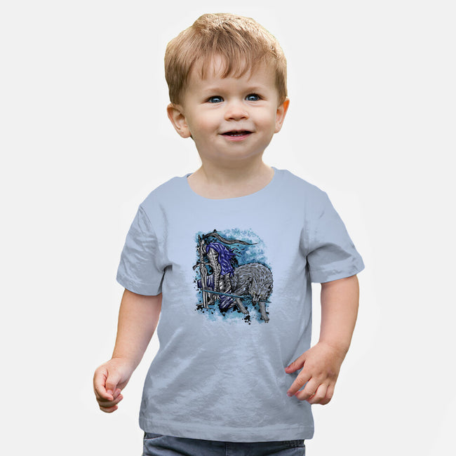 Sif And Artorias-Baby-Basic-Tee-nickzzarto