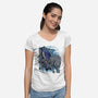 Sif And Artorias-Womens-V-Neck-Tee-nickzzarto