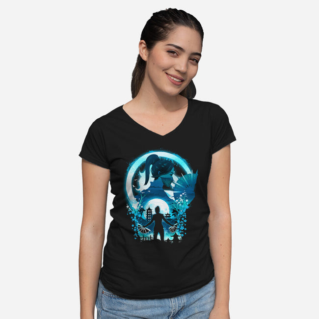 Princess Kitana-Womens-V-Neck-Tee-dandingeroz
