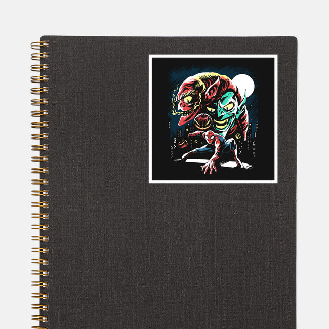 Two Goblins And A Spider-None-Glossy-Sticker-zascanauta