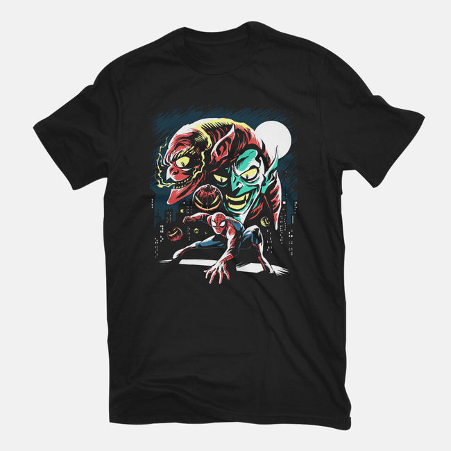 Two Goblins And A Spider-Womens-Basic-Tee-zascanauta