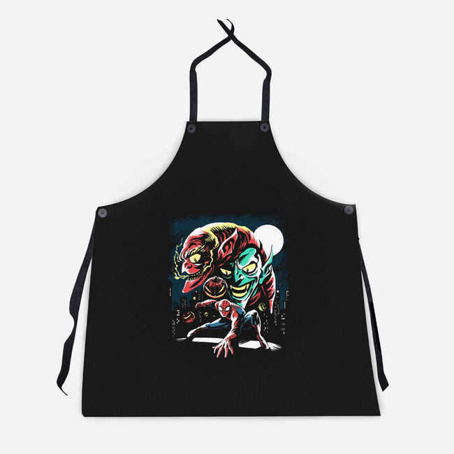 Two Goblins And A Spider-Unisex-Kitchen-Apron-zascanauta