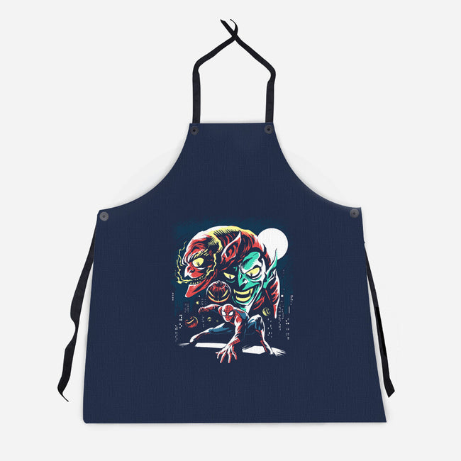 Two Goblins And A Spider-Unisex-Kitchen-Apron-zascanauta