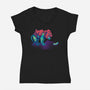 Tiger Vs Cucumber-Womens-V-Neck-Tee-Samuel