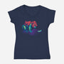 Tiger Vs Cucumber-Womens-V-Neck-Tee-Samuel