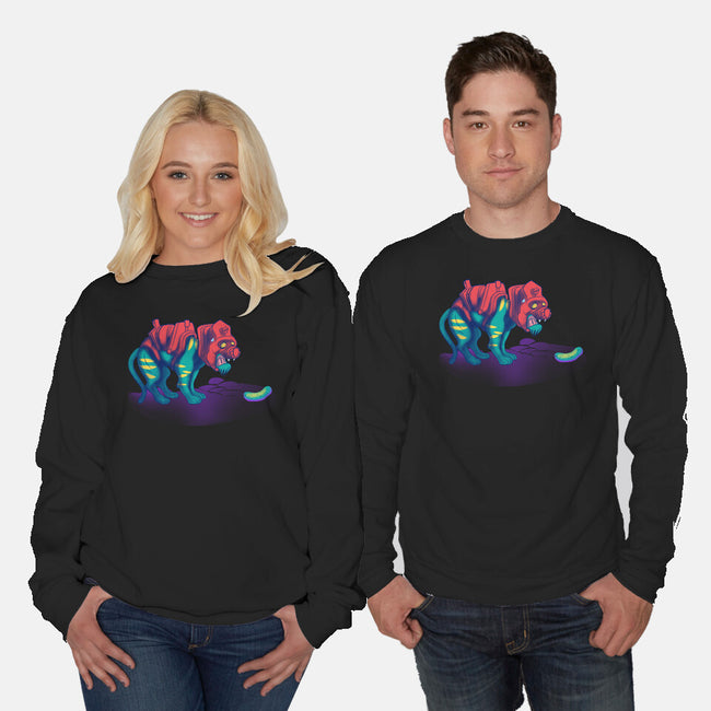 Tiger Vs Cucumber-Unisex-Crew Neck-Sweatshirt-Samuel